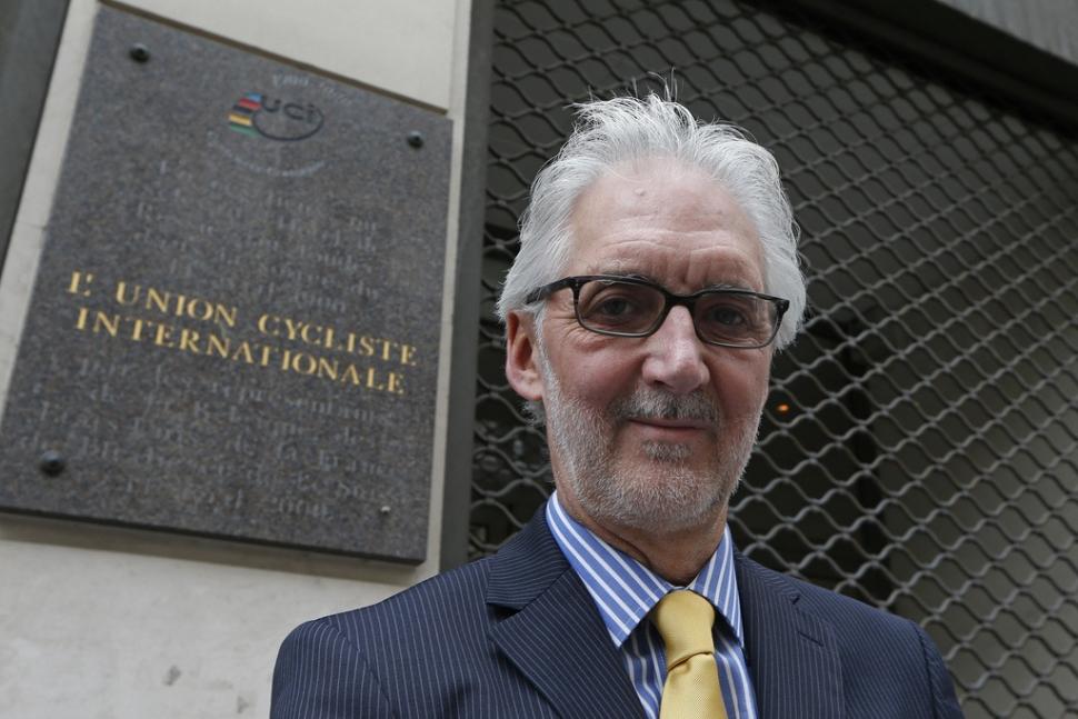 Thumbnail Credit (road.cc): Brian Cookson at the site in Paris where the UCI was founded (source Brian Cookson Images, Flickr) 