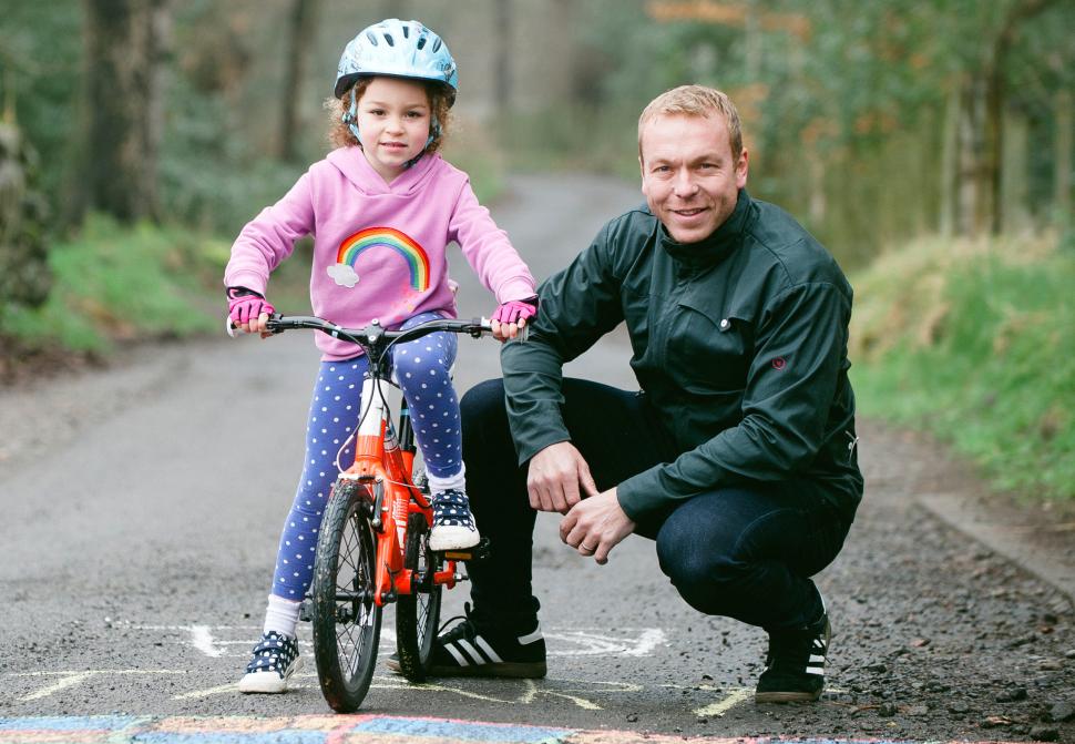 Thumbnail Credit (road.cc)  (image courtesy Evans Cycles) : Chris Hoy (right) at the launch of his range of kids' bikes in 2014 (image courtesy Evans Cycles) 