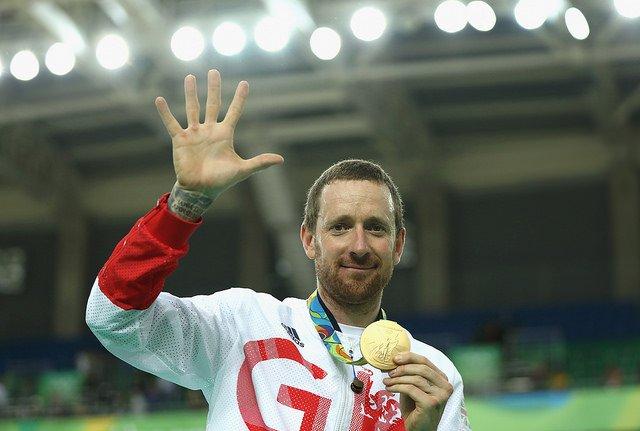 Sir Bradley Wiggins with his fifth Olympic gold medal (copyright Britishcycling.org_.uk).jpg