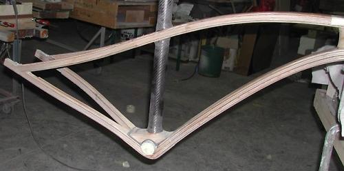 wooden bicycle frame