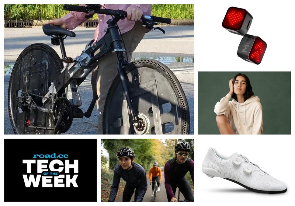 Check out the strangest folding bike you’ve ever seen (even the wheels fold) + emoji bike lights and tech news from Decathlon, Rapha, Bianchi, See.Sense & more