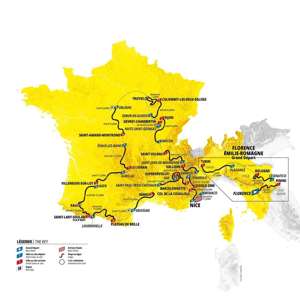 2024 Tour de France map