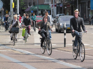Better facilities, like these in the Netherlands, would encourage people to cycle more