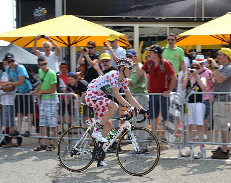Pierre Rolland in polka dots and then some