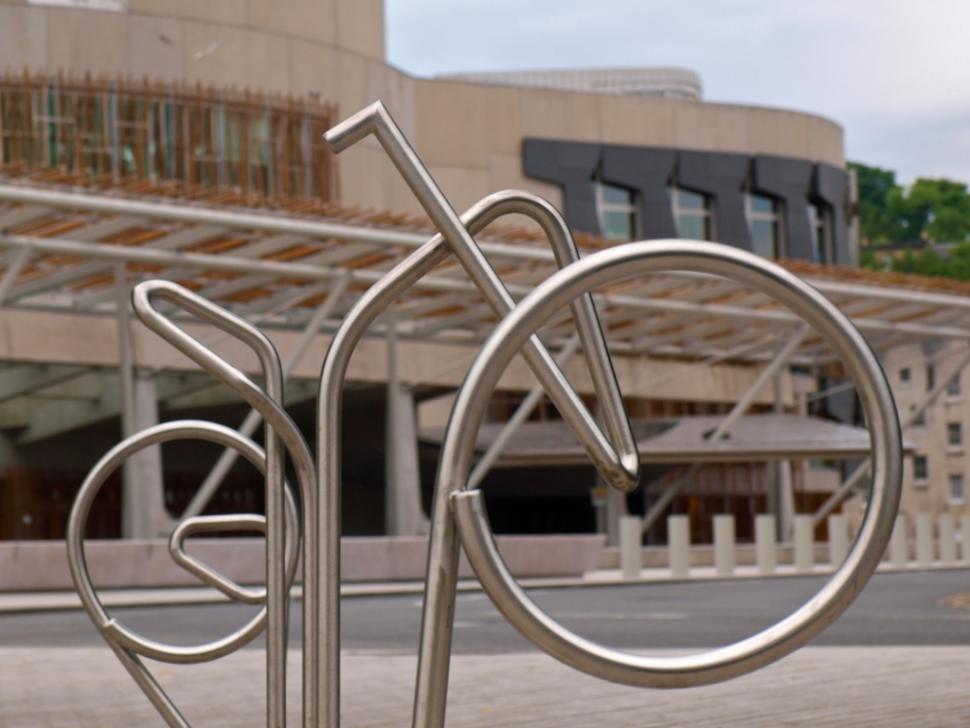 Scottish Parliament Bike Stands (copyright Simon MacMichael).jpg