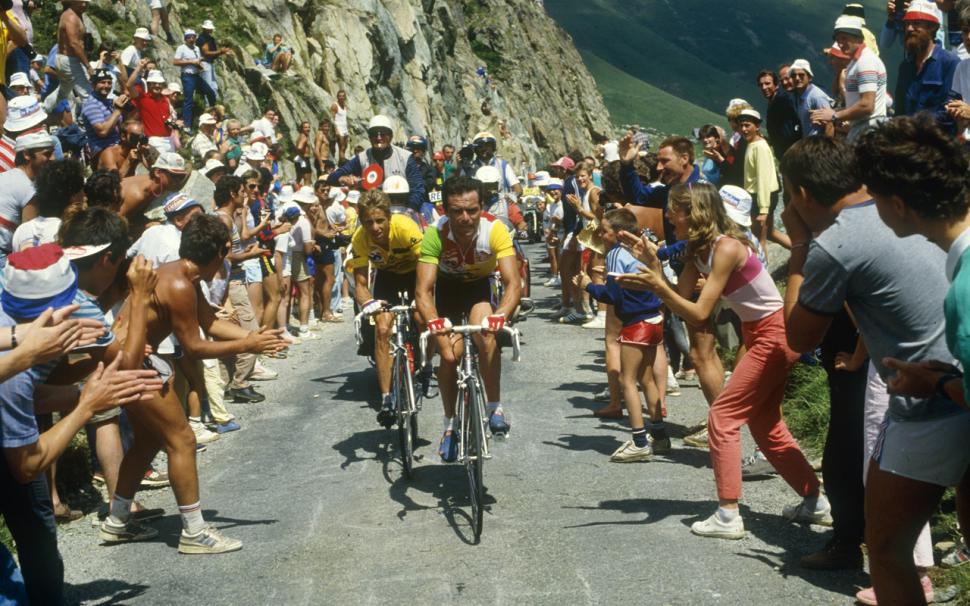 Bernard Hinault and Greg LeMond (picture courtesy Le Coq Sportif)