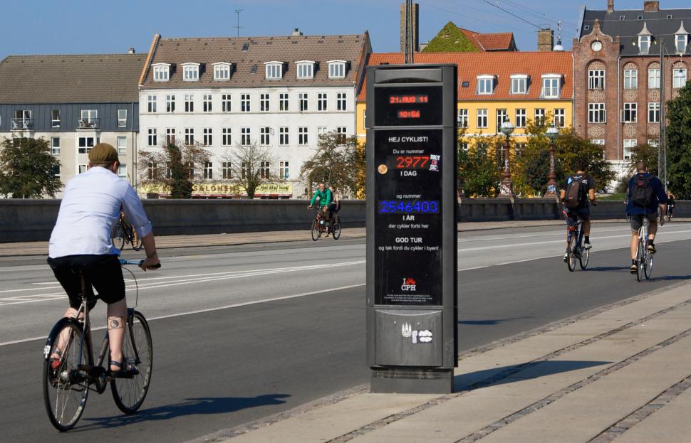 An old-style bike counter in the Netherlands 