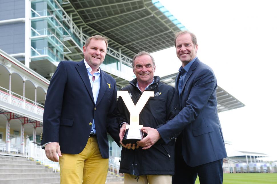 Gary Verity, Bernard Hinault and Christian Prudhomme (picture Simon Wilkinson, SWPix.com)