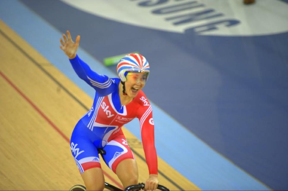 Jess Varnish celebrates a gold medal and  world record (&copy; Dene Percy)
