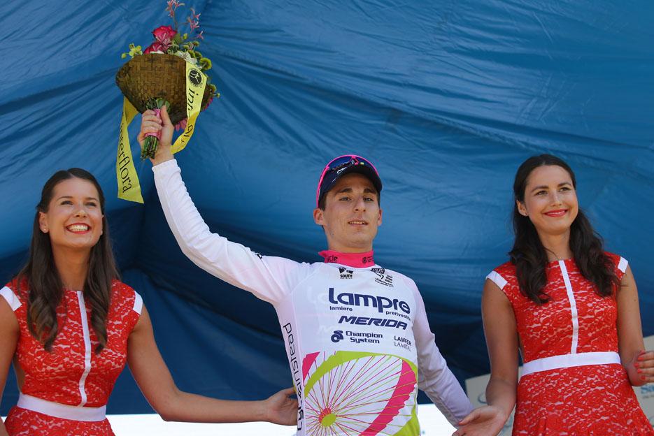 Tour Down Under 2015 Stage 2 15 - Niccolo Bonifazio leads the Cycle Instead Young Riders classification (picture credit Regallo)